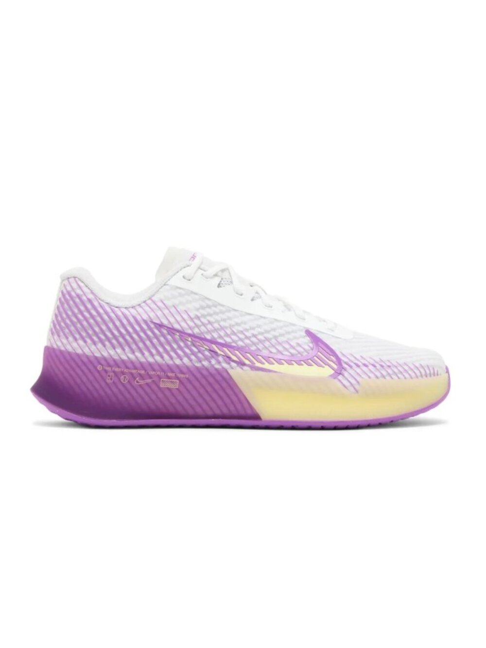 Nike Court Air Zoom Vapor 11 HC Womens Tennis Shoes White Purple DR6965-101 NEW